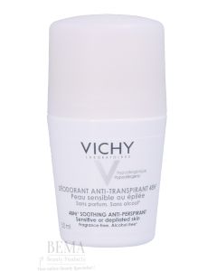 Vichy Body Antiperspirant 48H Roll On White Cap For Sensitive Skin 50 Ml