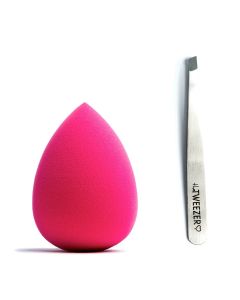 Combideal The Make-Up Blender Pink + The Tweezer Slant Silver