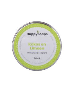 HappySoaps Natuurlijke Deodorant Kokos en Limoen 50 g